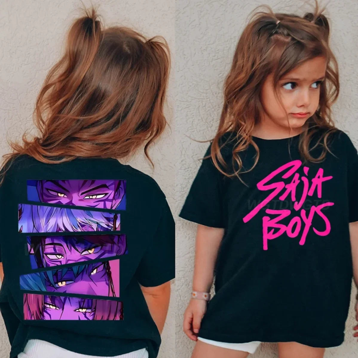 Camiseta Kpop Demon Hunters para niños, camiseta de manga corta para mujer, camiseta Saja para niños, camiseta Kpop Demon Hunters, ropa familiar para niños y niñas