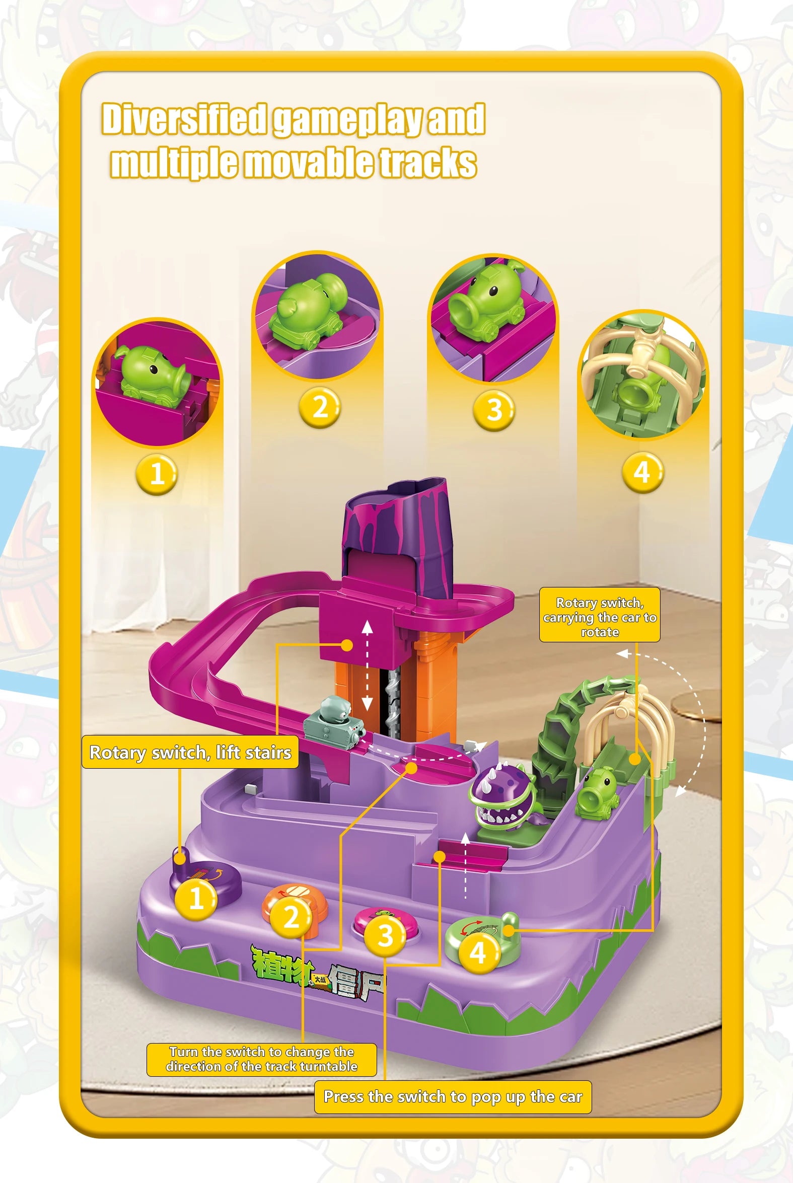 Nuevo Juguete de Tren de Aventura Plants Vs Zombies 2024, Chomper Peashooter, Juguetes Educativos, Juguetes para Adolescentes, Regalos