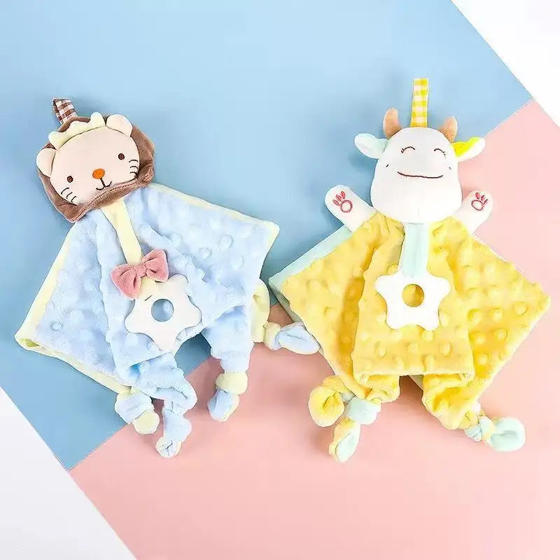 Manta de edredón para bebé con etiquetas, mordedor de felpa suave, muñecos para dormir para recién nacidos, juguete para dormir a la moda, chupete, toalla tranquilizadora, Baberos