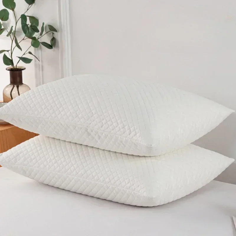 Funda de almohada de fibra de bambú, capa de aire de fibra sándwich con almohada impermeable de algodón, funda protectora para el hogar, lavable a máquina