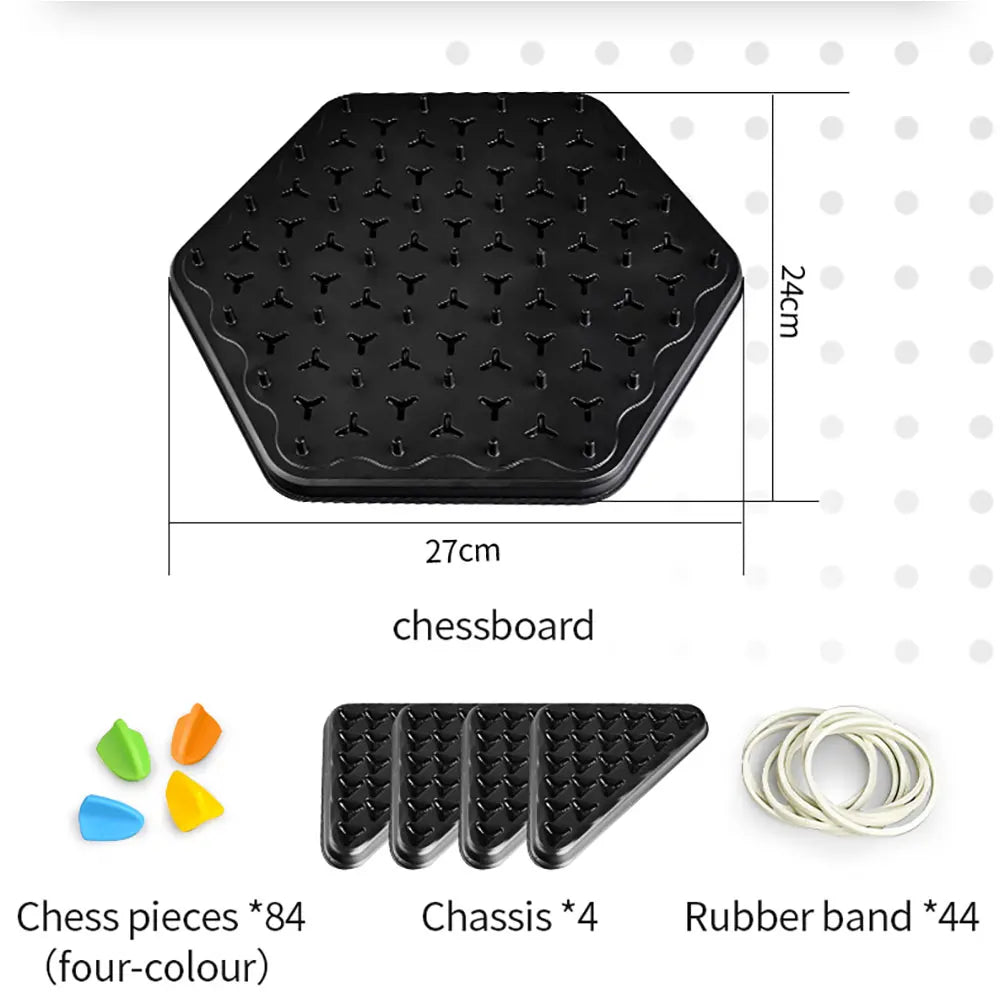 Juego de mesa triangular - Juego de banda de goma triangular para todas las edades Juego de viaje divertido familiar interactivo para padres e hijos