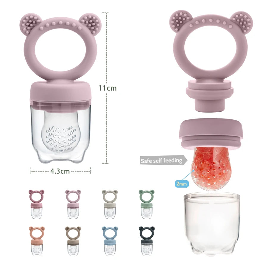 Chupete de silicona para bebé, cubierta para alimentador de frutas, pezón para comida fresca de frutas y verduras, accesorios para bebé recién nacido