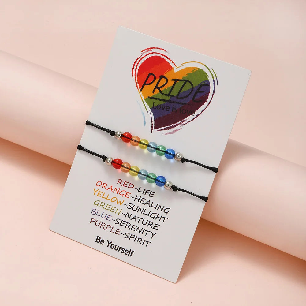 Pulsera de pareja para mujer, cadena de cuerda trenzada hecha a mano, corazón de madre e hija, pulseras con dijes, regalo de joyería de hermana de la amistad de la suerte