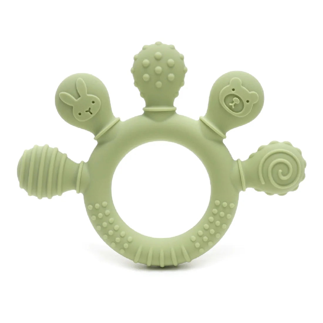 Erduo-mordedor de silicona para bebé, juguetes para la dentición y la ansiedad, 0 a 12 meses, cuentas para masticar, chupete sensorial para aliviar las encías