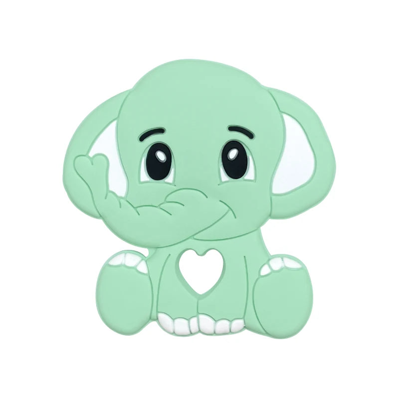 1pca-mordedor de silicona con forma de elefante para bebé, cuentas para roedores, juguetes para la dentición, productos masticables con forma de Animal para bebé, regalo de lactancia