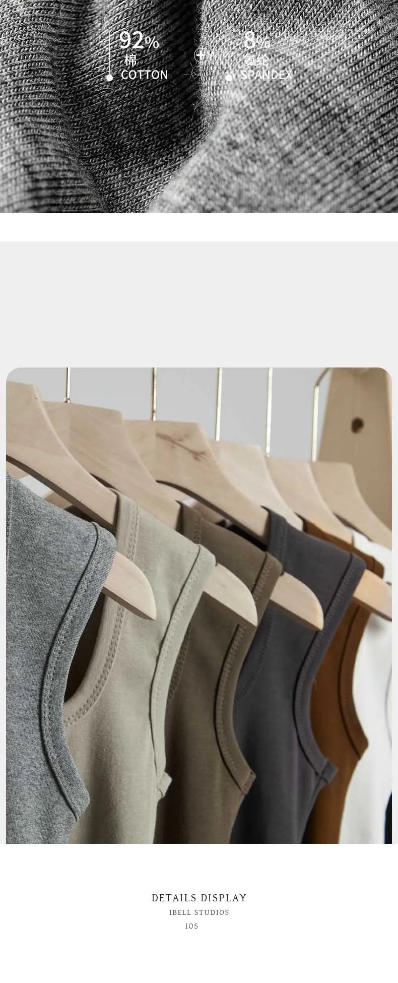 Camiseta sin mangas acanalada con cuello en U para mujer, camisola elástica básica térmica sin mangas, ropa térmica de verano para mujer