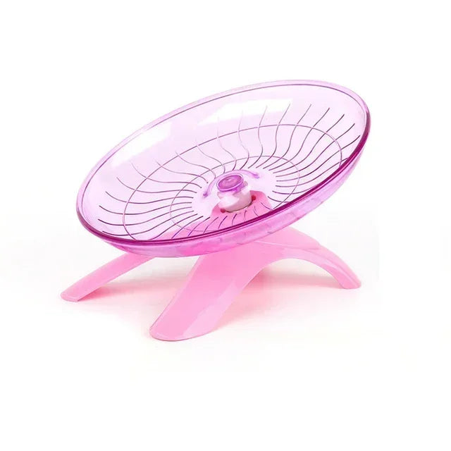Rueda para correr para hámster, platillo volador silencioso, rueda de eje de acero, juguetes de disco para correr, jaula, accesorios para hámster de animales pequeños