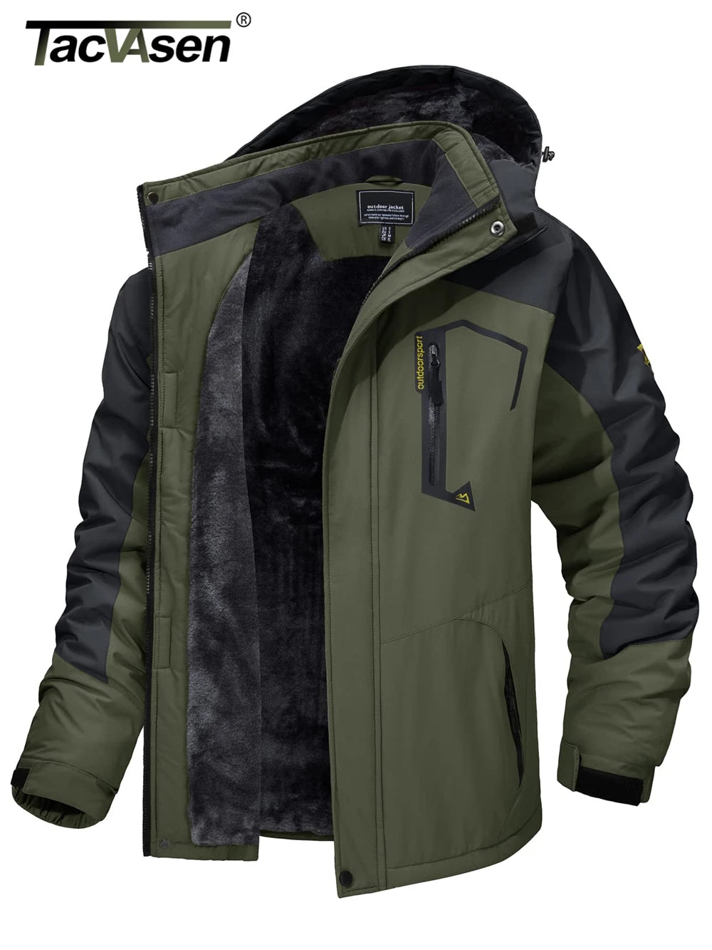 TACVASEN, chaquetas de montaña con forro polar, chaquetas de senderismo para hombre, abrigos con capucha extraíbles para exteriores, Parka de esquí y Snowboard, prendas de vestir de invierno