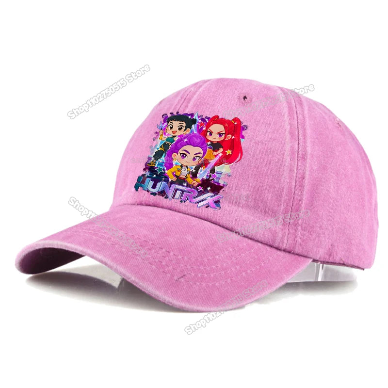Gorras de Béisbol Retro Lavadas KPop Demon Hunters para Mujer y Niña, Gorras Snapback, Sombreros para el Sol, Gorra con Visera para Viajes al Aire Libre, Gorra Hip Hop Dad Hat