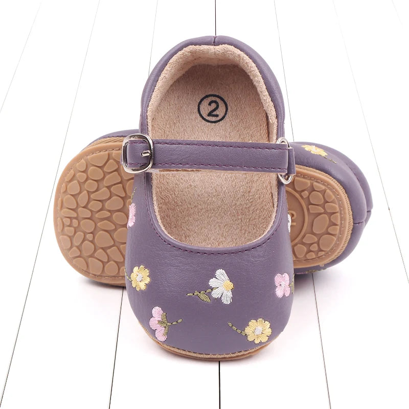 Sandalia de verano para bebé Estilo Mary Jane Linda flor bordada