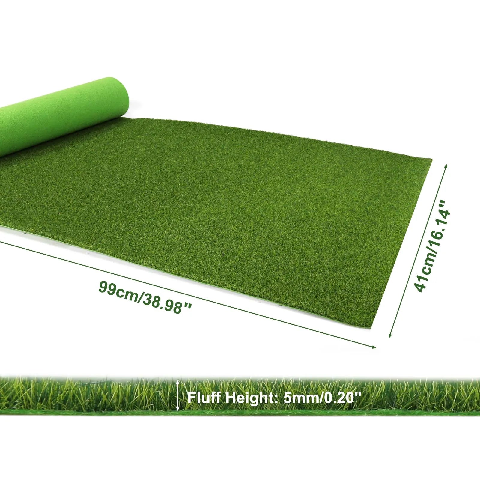 Evemodel-alfombrilla de césped Artificial verde, alfombras de césped para modelo de paisaje a escala HO O N, 41cm x 99cm, 3mm, 5mm, 8mm