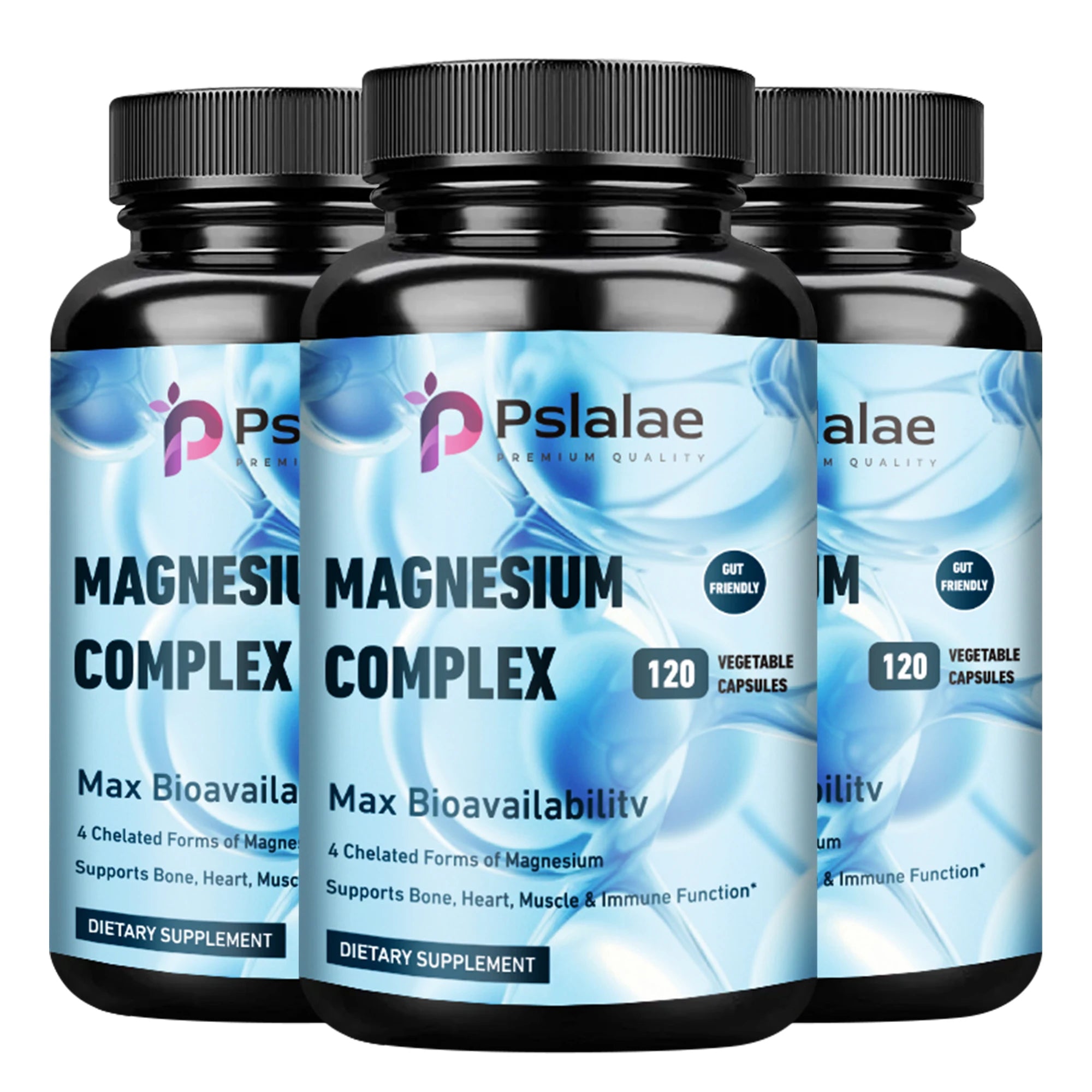Complejo de magnesio-soporta el sueño profundo, promueve el crecimiento muscular, hueso, cerebro, salud del corazón-120 cápsulas