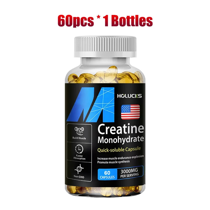 ¡Compre 2 y obtenga 2 gratis! Monohidrato de creatina Cápsulas de 3000 mg, apoya los músculos magros y el rendimiento, la pérdida de grasa y la aptitud total, vegano