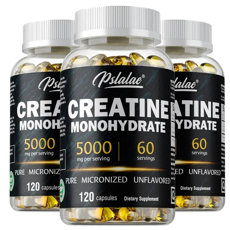 Monohidrato de creatina: aumenta la fuerza muscular, promueve el crecimiento muscular, mejora el rendimiento atlético, vegetariano, sin gluten