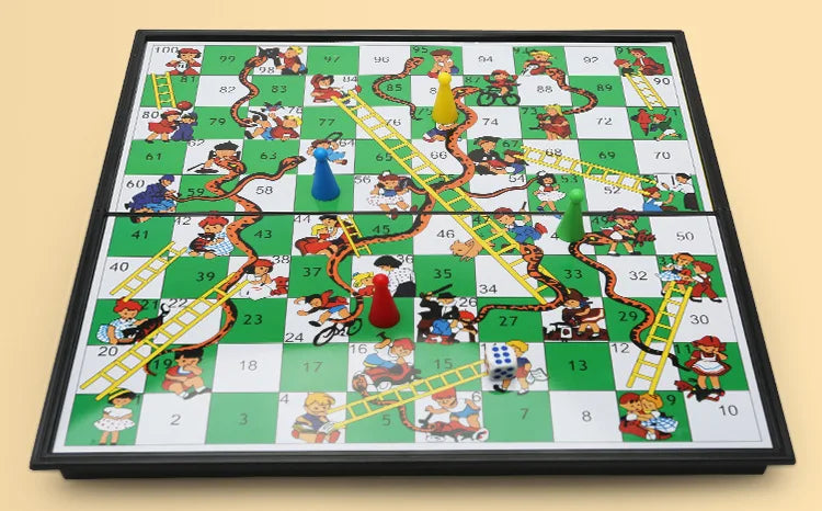 Mesa de juego de mesa magnética 9 en 1, alfombra grande, ajedrez volador/damas/ajedrez/serpiente/Backgammon/cuádruple/Tic-Tac-Toe, Fiesta en casa