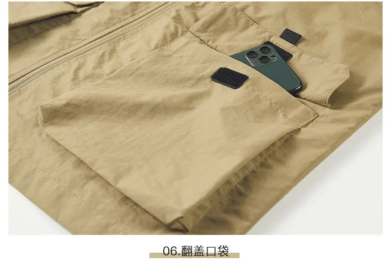 Chaqueta de caza para acampar, chaleco de trabajo para hombre, cortavientos táctico, talla grande, Golf, sin mangas, pesca, abrigo impermeable, chaleco de verano
