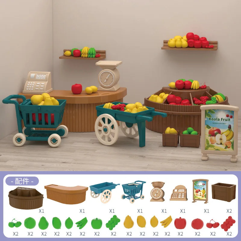 Mini juegos de compras de supermercado, muebles para casa de muñecas, accesorios, juguetes educativos intelectuales para niños, juguetes de interacción familiar