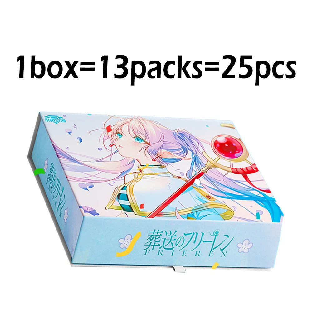 Frieren: Tarjeta de colección de Anime Beyond Journey's End, hermosa y exquisita tarjetas de personajes de raíz de billete láser, juguetes de mesa familiares