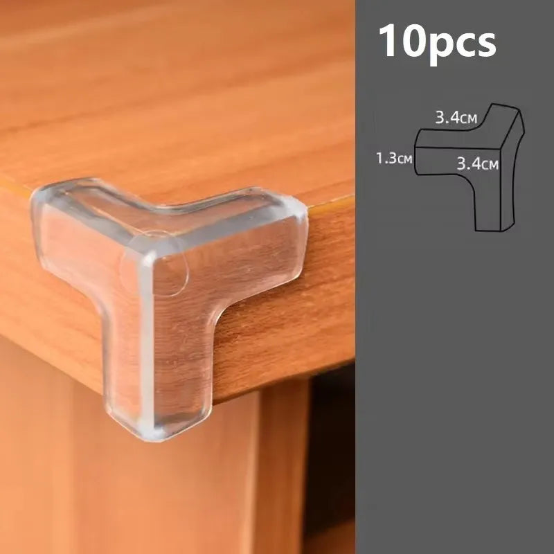 Protector de esquinas de silicona para seguridad de bebés, protector de bordes de mesa suave y transparente, anticolisión, 4/10 Uds.