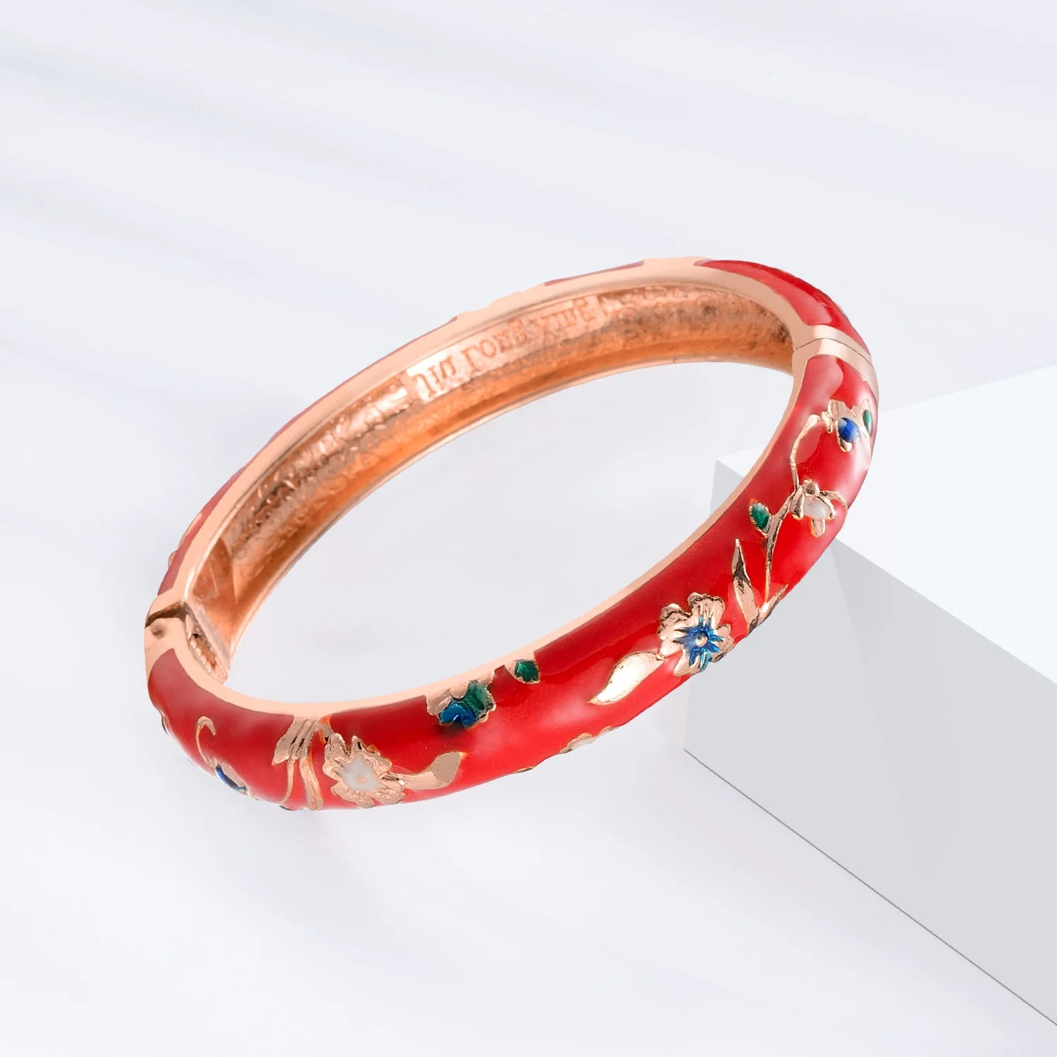 Pulsera esmaltada para mujer, brazaletes cloisonné en la mano, pulseras florales de mano para mujer, joyería africana, regalos para el día de la madre de la India de Dubai
