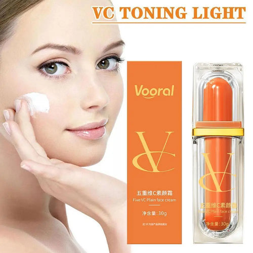 30g vitamina C crema de maquillaje corrector hidratante iluminar la piel Natural antienvejecimiento blanqueamiento cosméticos faciales crema Bb coreana