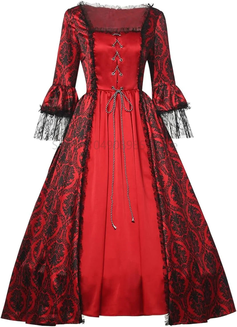 Vestidos victorianos para mujer Vestido de mascarada de corte vintage Vestido de noche oscilante de fiesta de lolita gótica medieval