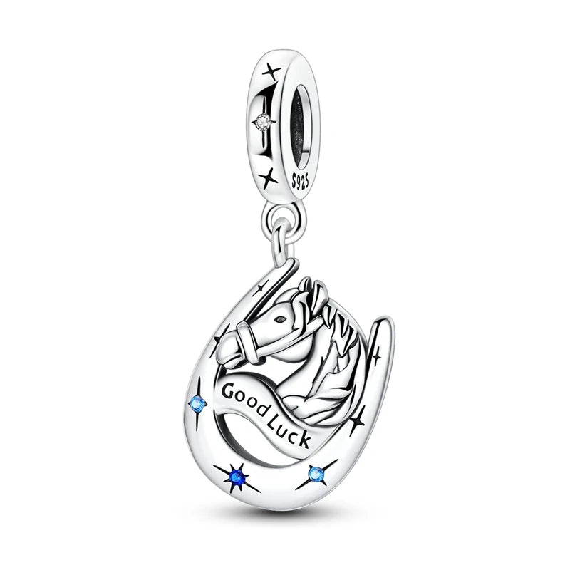 Abalorio de Plata de Ley 925 con Forma de Corazón y Cielo Estrellado, Abalorio Familiar de Madre, Hija e Hermana, Compatible con Pulseras, Colgante, Joyería DIY para Mujer, Regalo