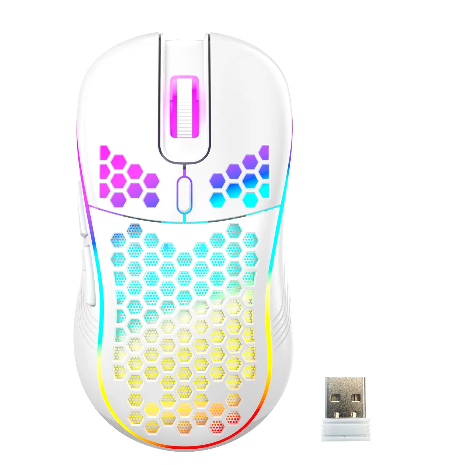 Mouse Gamer con Cable Honeycomb, Retroiluminación RGB, 7200 DPI Ajustables, Ergonómico, USB, para PC con Windows y Gamers de Laptop