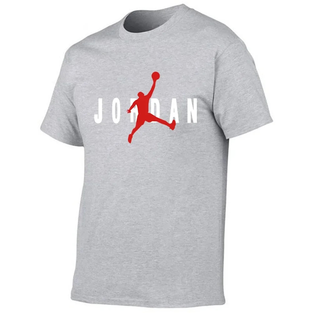 2025 nueva camiseta de manga corta de alta calidad para hombre, Camiseta deportiva estampada con absorción de sudor de algodón, camiseta informal de moda de manga corta para hombre