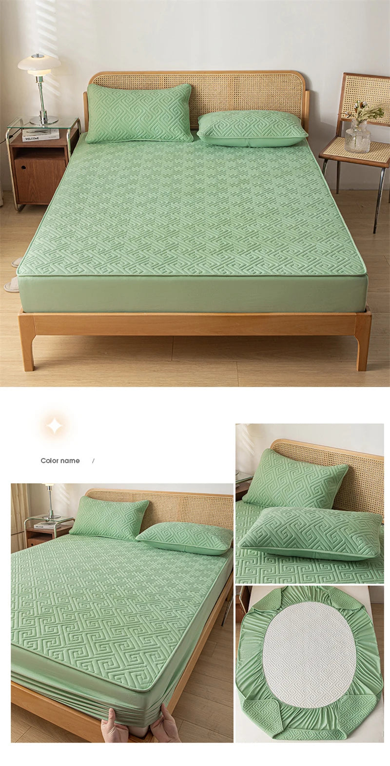 Funda protectora de colchón 100% impermeable, sábana bajera de algodón hipoalergénica, transpirable, suave, funda para almohadilla de cama de tela de aire 3D