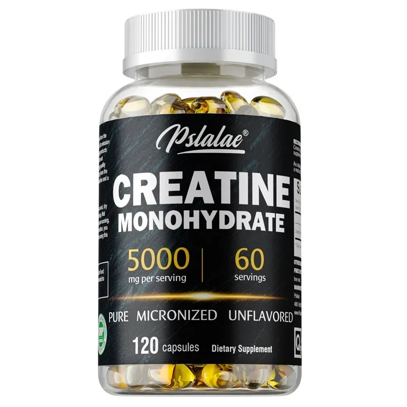 Monohidrato de creatina: aumenta la fuerza muscular, promueve el crecimiento muscular, mejora el rendimiento atlético, vegetariano, sin gluten