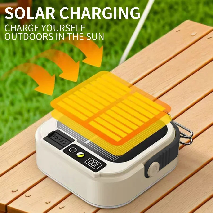 Mini reflector COB, linterna de bolsillo recargable para acampar al aire libre, luz de tienda impermeable de emergencia con pantalla Digital y gancho