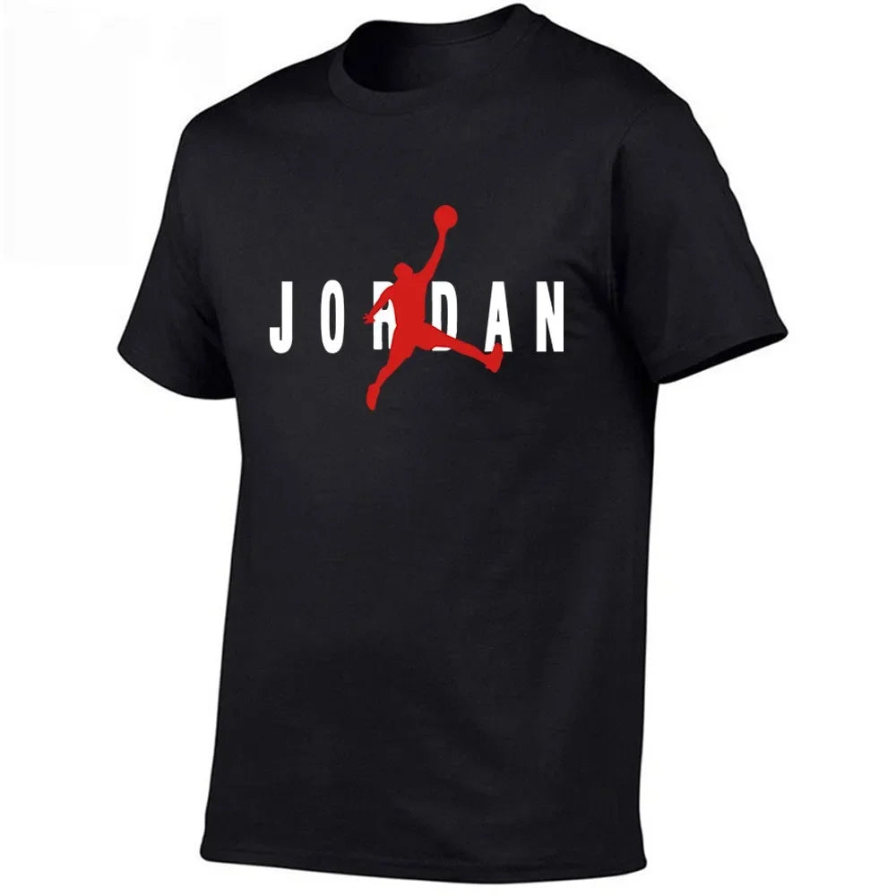 2025 nueva camiseta de manga corta de alta calidad para hombre, Camiseta deportiva estampada con absorción de sudor de algodón, camiseta informal de moda de manga corta para hombre