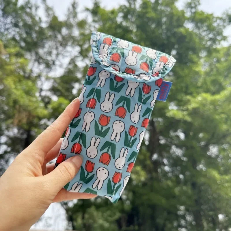 Bolsa de almacenamiento de gafas Kawaii Miffy, gafas de sol de conejo bonitas, bolsa protectora de gafas de sol de dibujos animados con atracción magnética, juguete de regalo