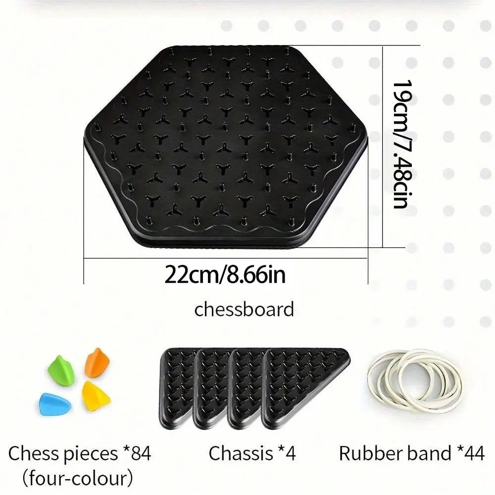 Juego de mesa triangular - Juego de banda de goma triangular para todas las edades Juego de viaje divertido familiar interactivo para padres e hijos