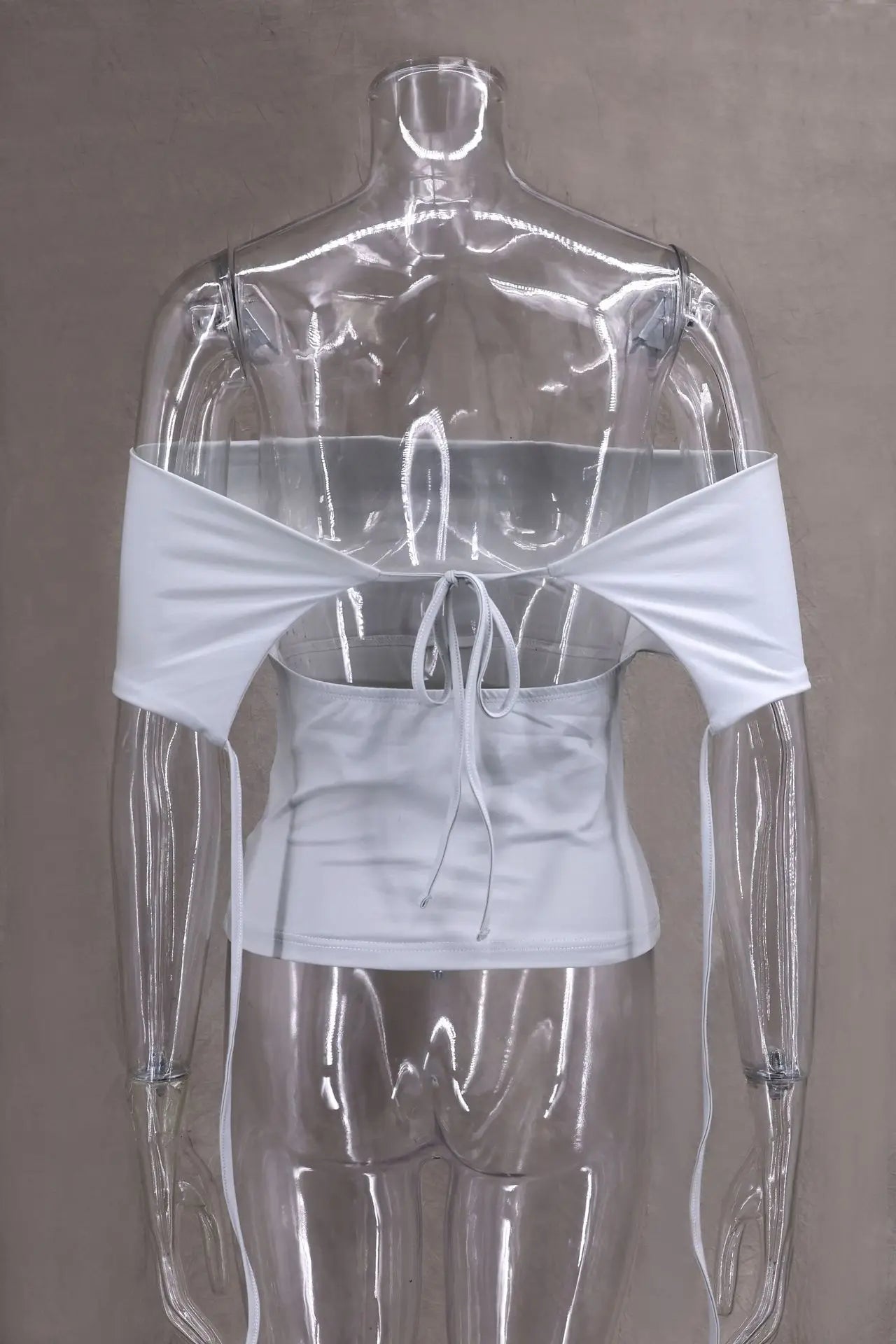 Camisetas sexis con cordones lisos para mujer, camisetas sin mangas con espalda descubierta y cuello Halter elegante, Top corto elástico Y2K para chica joven