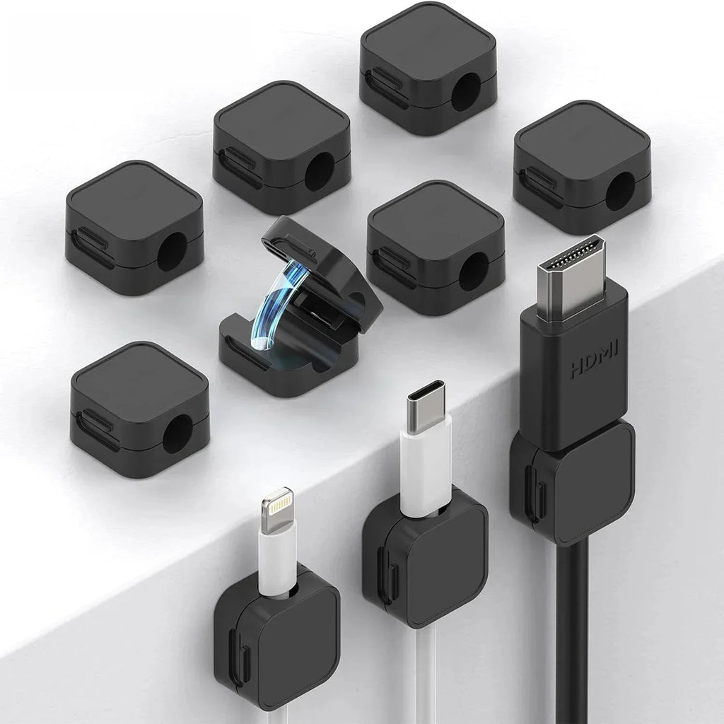 Clips para cables magnéticos Soporte para cables ajustable |   Organizador adhesivo debajo del escritorio Mgmt para mesita de noche de escritorio de pared de coche de oficina en casa