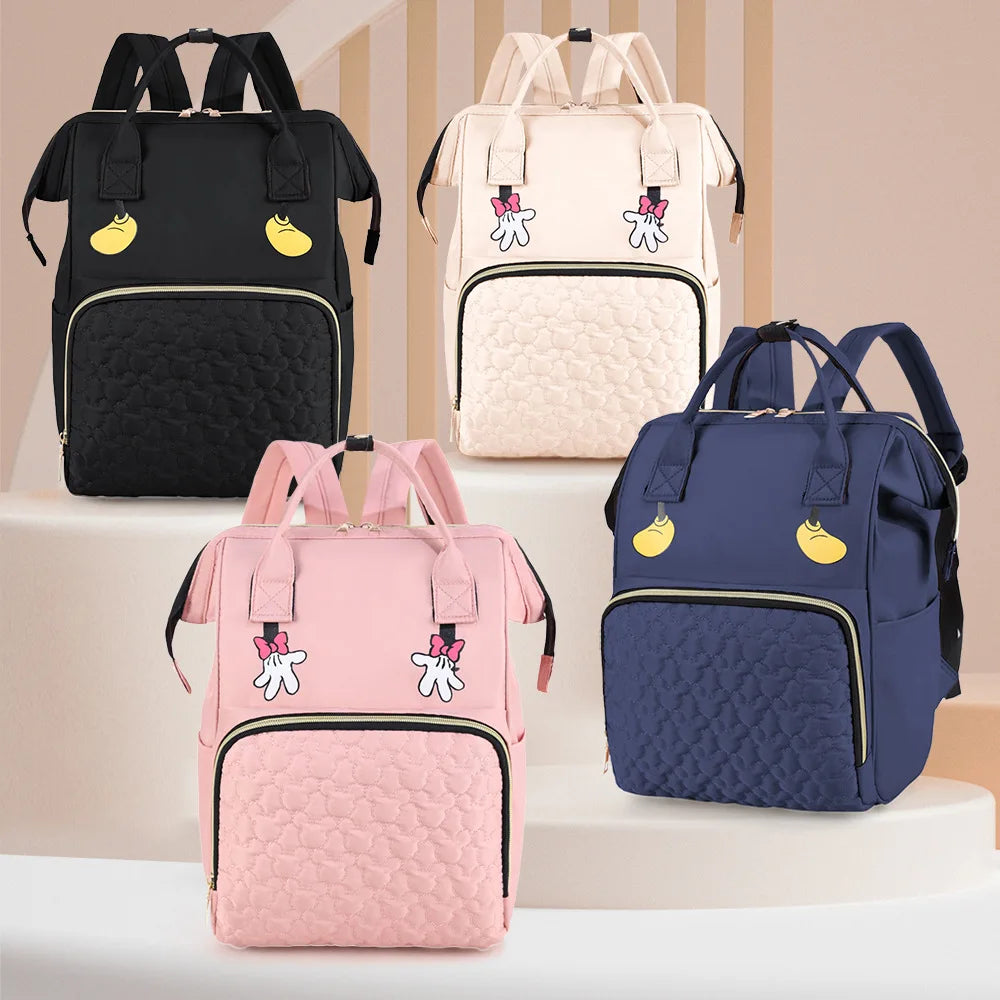 Mochila multifuncional con nombre bordado para madre e hijo, bolso portátil de gran capacidad para viaje al aire libre con múltiples compartimentos
