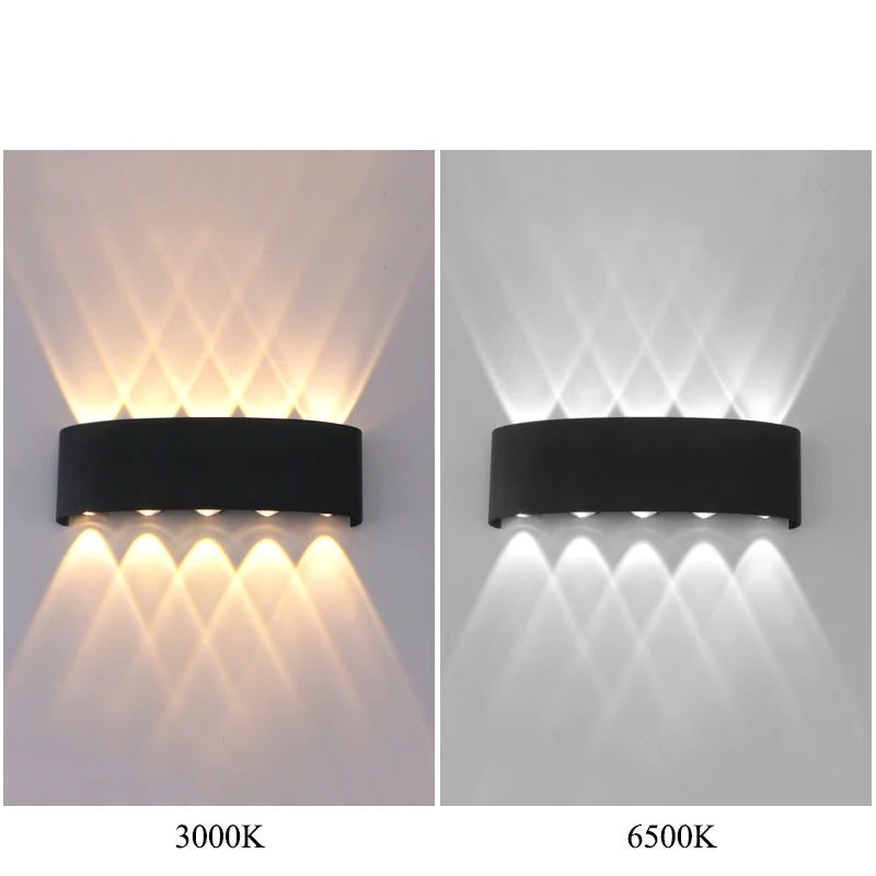 Lámpara de pared LED arriba y abajo, luz de pared Interior impermeable para dormitorio, sala de estar, pasillo, iluminación interior y exterior