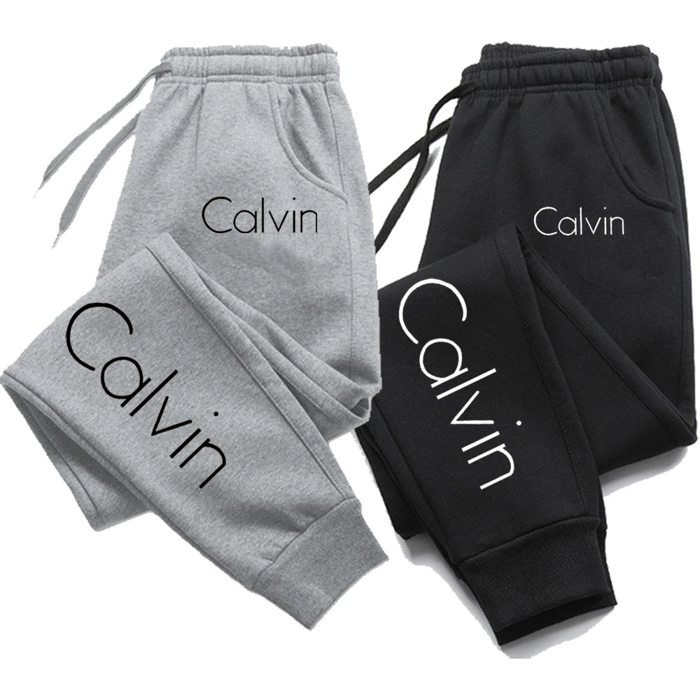 Pantalones deportivos informales estampados para correr para hombre y mujer, pantalones largos con cordón de otoño, pantalones de chándal sólidos para Fitness, ropa de gimnasio Unisex