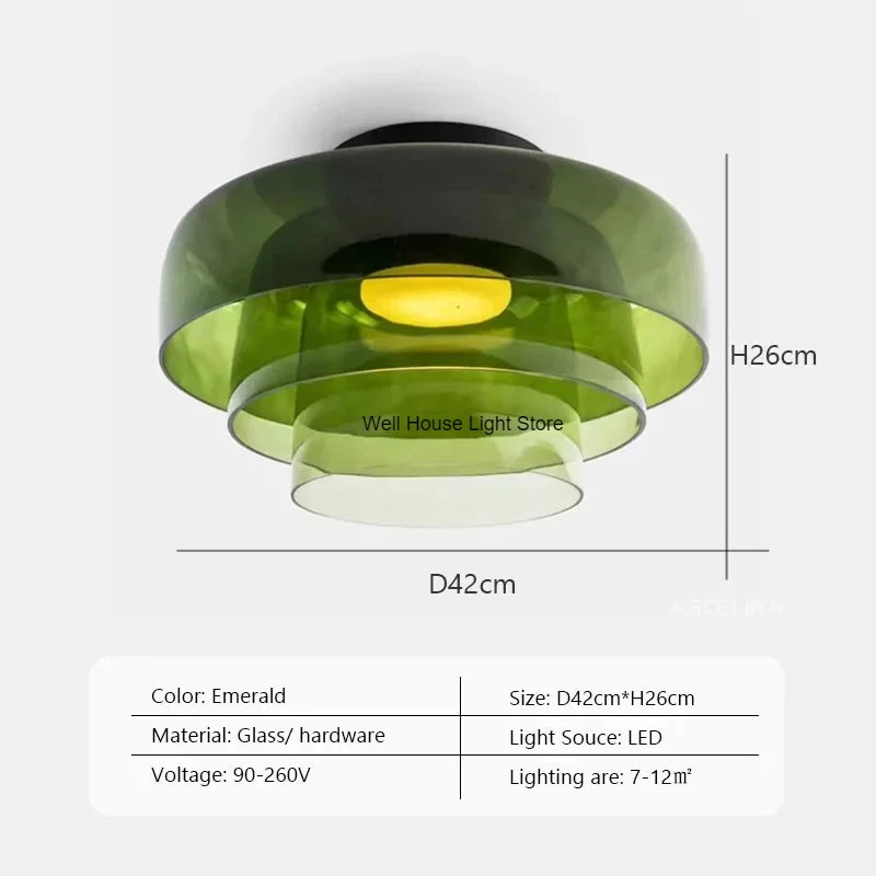 Lámpara de techo de cristal de niveles, lámpara de techo de cristal de lujo nórdica para restaurante, dormitorio, sala de estar, lámpara de techo led colorida