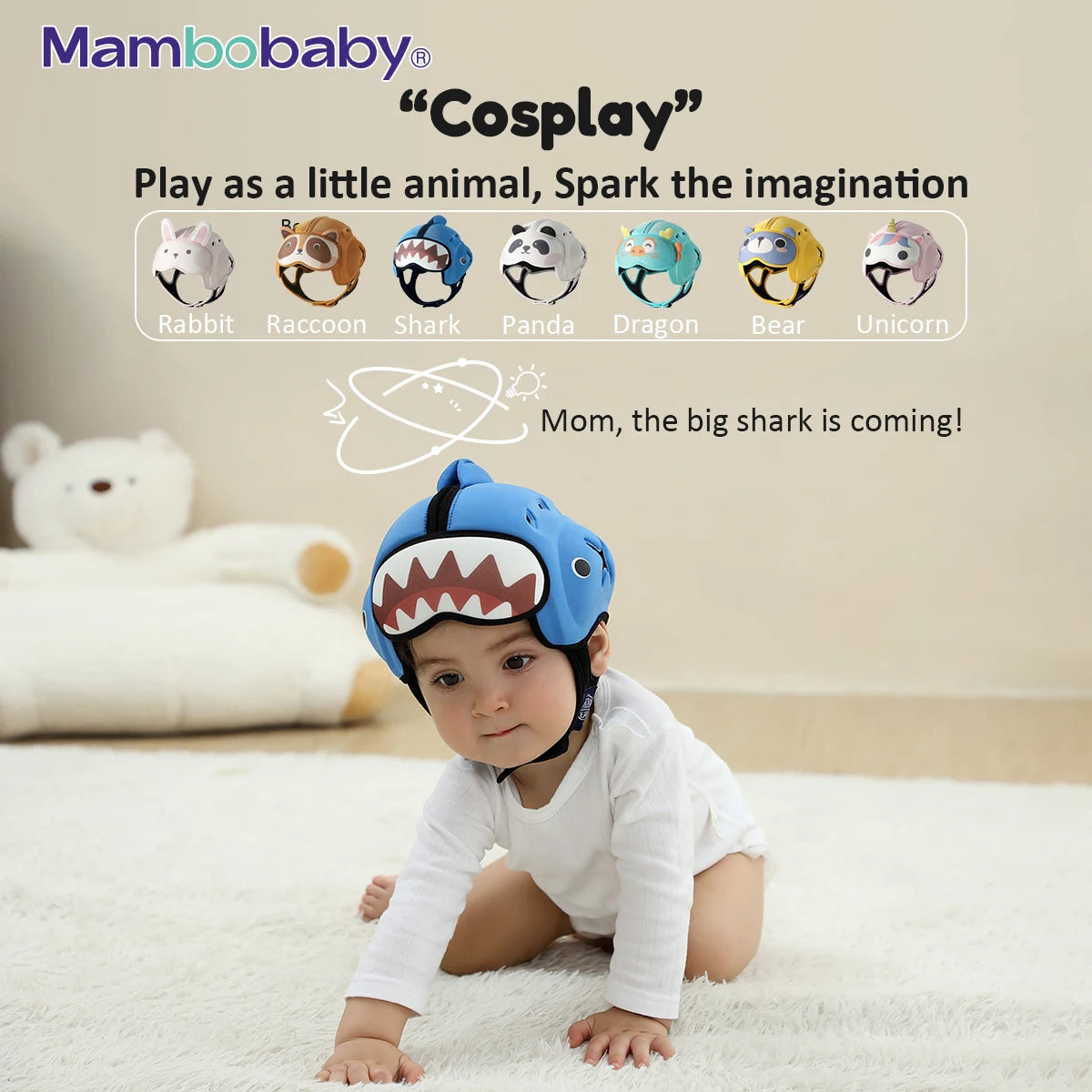 Mambobaby-casco antigolpes seguro para bebé, Protector de cabeza para niños pequeños, para aprender a gatear, caminar, evitar lesiones de golpes y caídas