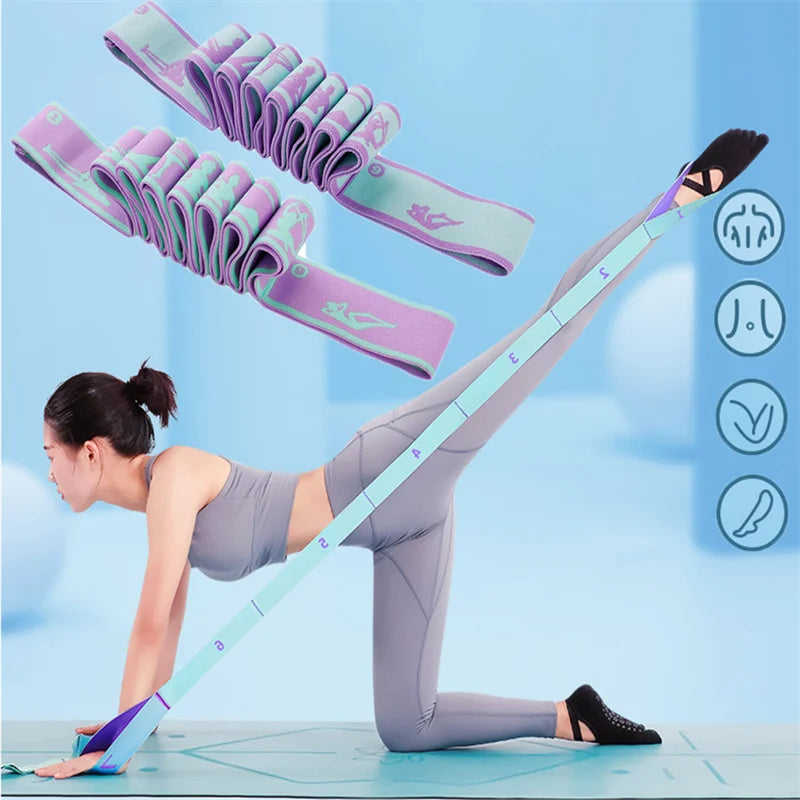 Bandas elásticas de resistencia para Yoga, 8/9 secciones, Ballet, Pilates, ejercicios de estiramiento, banda de entrenamiento físico para baile para niños y adultos en casa