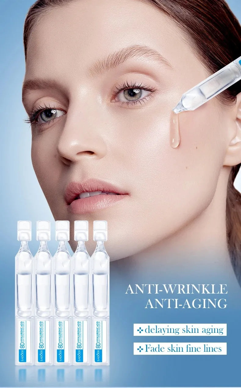 Suero facial de ácido hialurónico, antienvejecimiento, nutritivo profundo, colágeno de fullereno, esencia para arrugas, blanqueamiento, cuidado de la piel