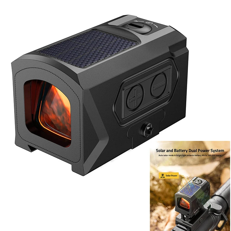 CVLIFE Solar-PowerRed Dot Sight Optical Reflex Scope 2 MOA Dot y 30 MOA Circle Motion Wake-Up Vighting con placa adaptadora para MOS