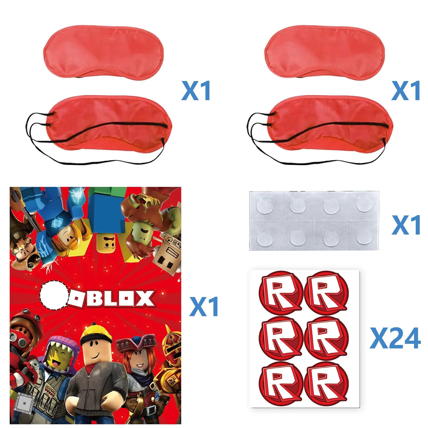 Roblox-Juego de decoración para fiesta de cumpleaños, vajilla de juego, bolsa de regalo, mantel, globo, adorno para pastel, telón de fondo, suministros para fiesta Baby Showe Roblox