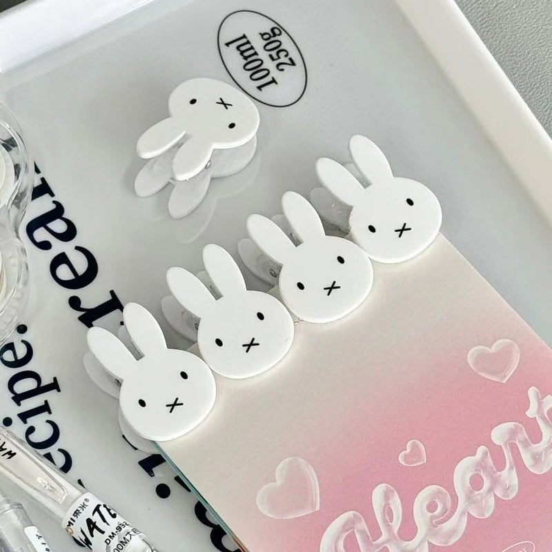 Miffy Rabbit PP-Clips Kawaii Soportes de fotos de plástico transparente para la escuela/oficina Clips de documentos duraderos para entradas y recibos