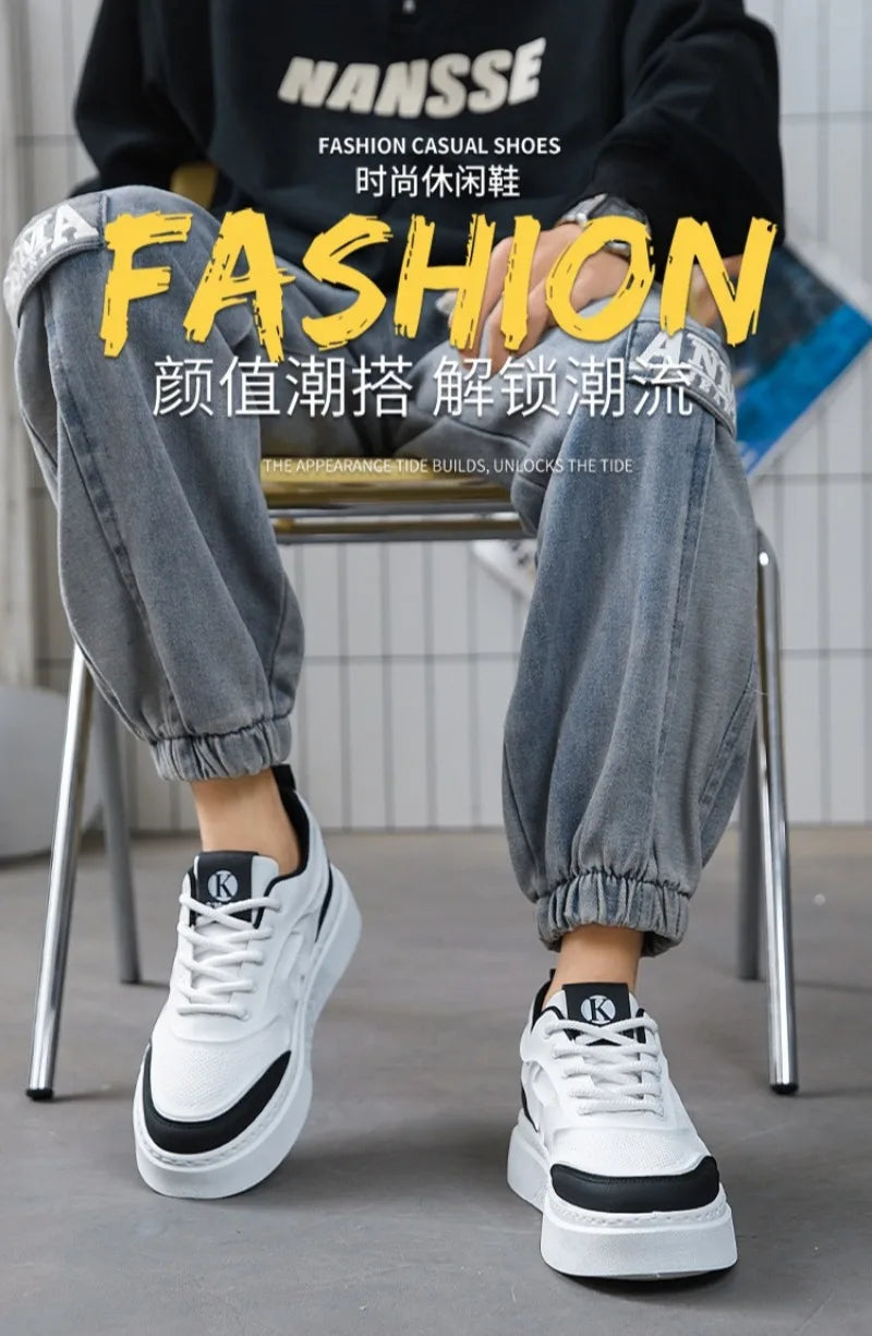 Tenis Para Hombre 2025, zapatos deportivos informales Para Hombre, tendencia Primavera Verano, zapatos planos bajos de cuero, calzado para caminar para Hombre, versátil Plus