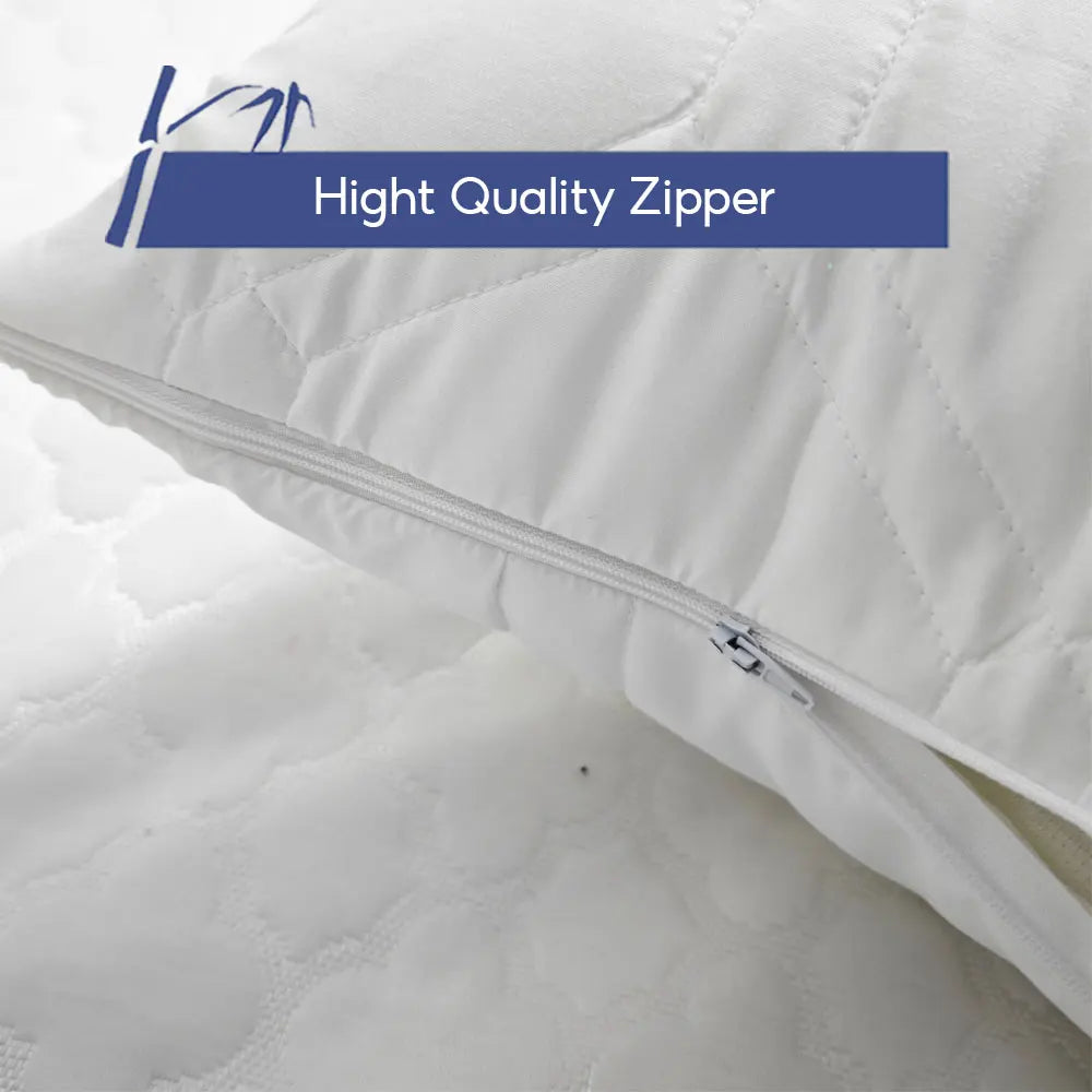 Funda de almohada gruesa con cremallera, Protector de almohada impermeable, funda de almohada de cama suave y transpirable