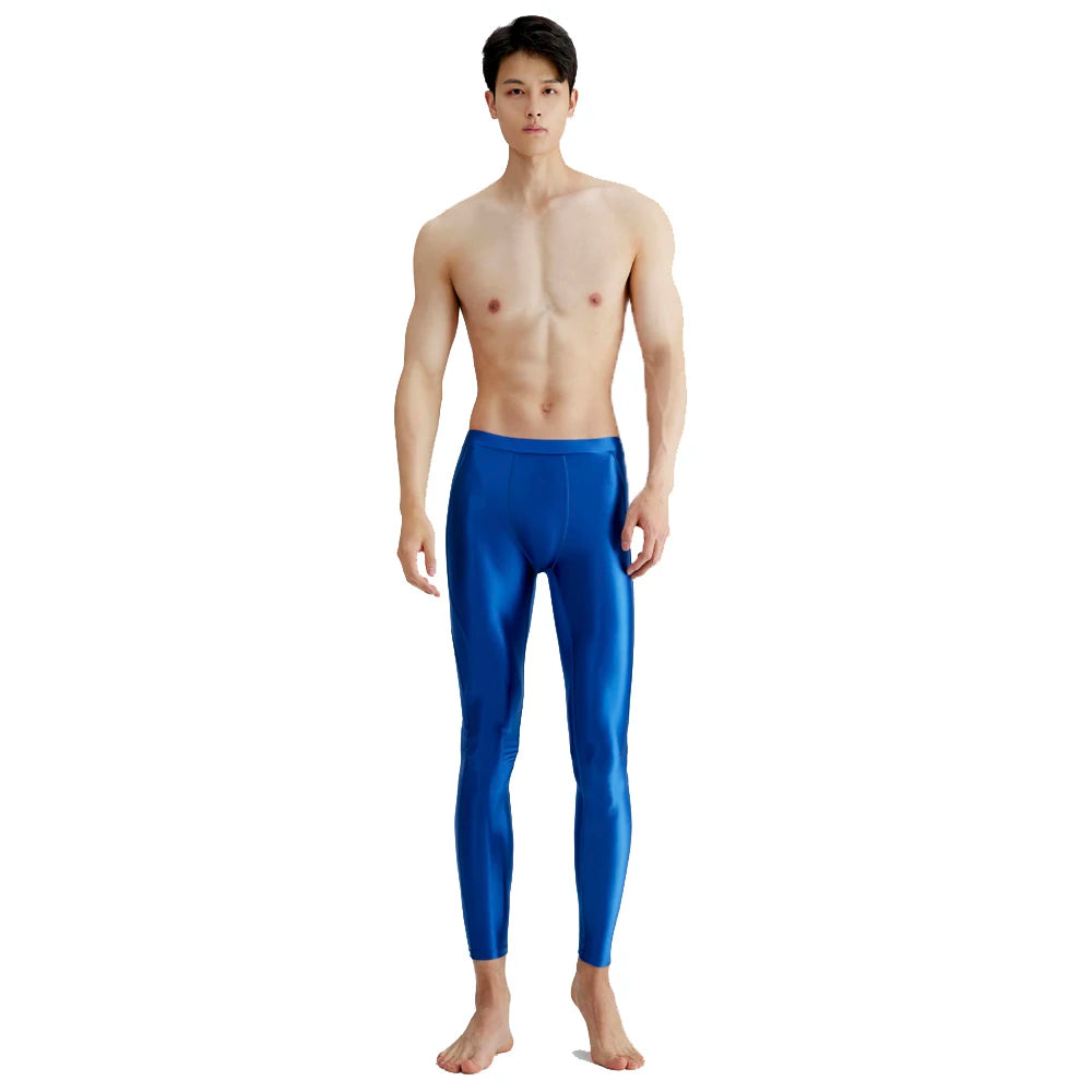AMORESY-mallas deportivas de satén para hombre, pantalones elásticos de cintura alta, transpirables, de secado rápido, para correr y Yoga